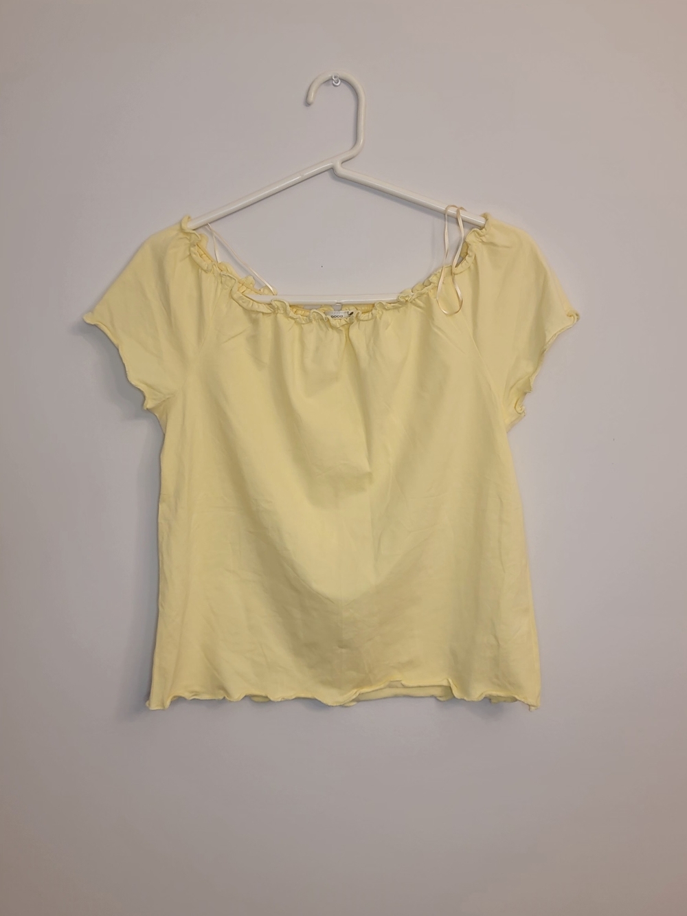 Good Luck Gem Nordstrom Off Shoulder Yellow Top Teens Size L Cotton NWOT